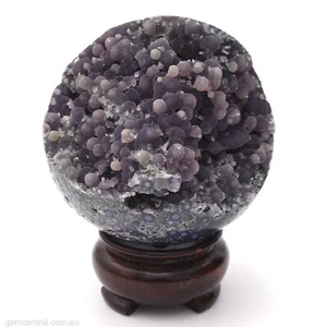 Sphere 67mm Grape Agate 280g Gemstone Crystal Ball Natural Mineral Inc Stand - Picture 1 of 7