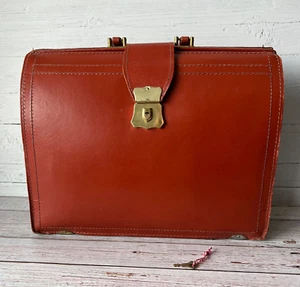 Vintage 60er / 70er Jahre Aktentasche aus gespaltenem Rindsleder mit Schlüssel Made in USA - Bild 1 von 12