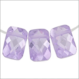 6 Cubic Zirconia Rectangle Cushion Beads 6x9mm Lavender #96018 - Bild 1 von 1