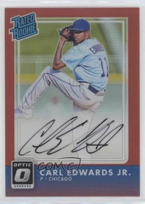 2016 Donruss Optic Rated Rookies Signatures Red /50 Carl Edwards Jr Auto RC - Image 1 of 2