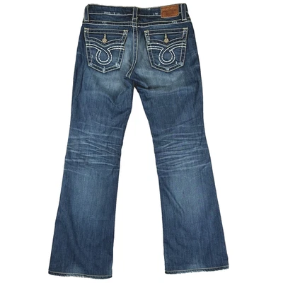 Jeans Big Star 30X32 tiro bajo LIV corte bota lavado oscuro bigotes puntada gruesa Y2K Foto 1 de 4