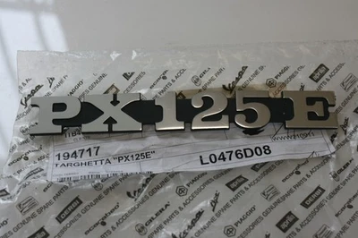 Targhetta cofano laterale "PX 125 E" Nameplate emblem Piaggio Vespa PX 125 E - Imagen 1 de 2