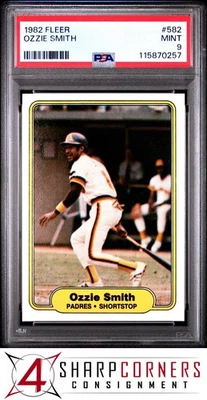 1982 FLEER #582 OZZIE SMITH PADRES HOF PSA 9 - Image 1 of 2