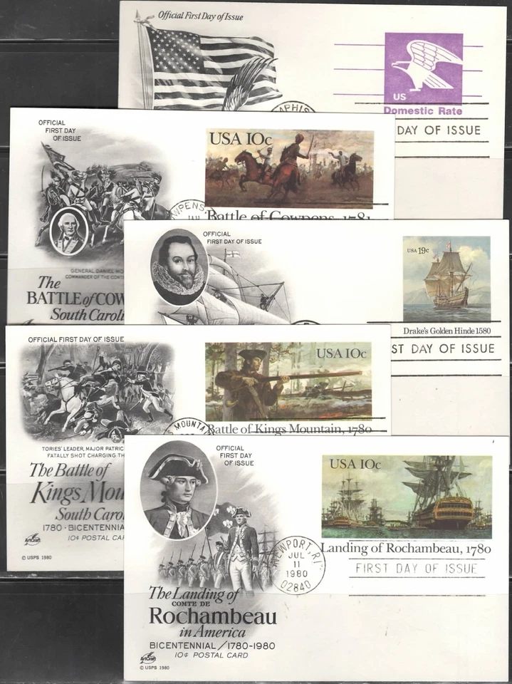 US Scott #UX84 - UX88 Post Cards First Day of Issue - Image 1 of 1