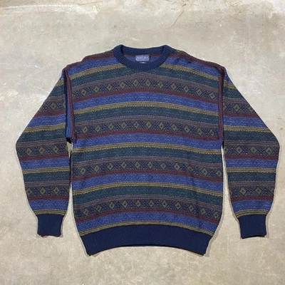 Vintage Jantzen Classics Sweater L Multicolor Knit 90s Grandpa Coogi Style - Image 1 of 4