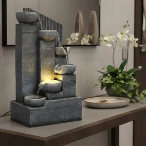 Zimmerbrunnen mit LED Beleuchtung Kaskade SB-LR003 Gartenbrunnen 45 cm Brunnen - Bild 1 von 10