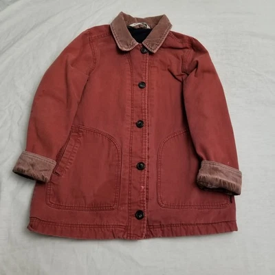 Chaqueta Woolrich De Colección Para Mujer Mediana Roja Manta Forrada Granero Tareas Abrigo Pana Foto 1 de 4