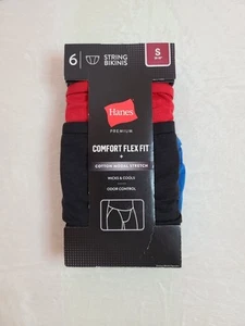 NWT Discontinued Hanes Men's Comfort Flex 6pk String Bikini Underwear Sm - Picture 1 of 5