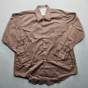 Wellington & Walker Men's Size 17 34/35 Brown Long Sleeve Button Down Shirt - Picture 1 of 10