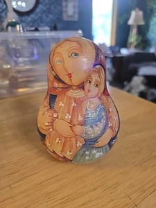 RARE Vintage Russian Nevalyashka Musical Roly Poly Doll Mother & Child - Picture 1 of 5