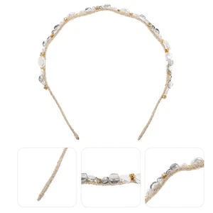 Crystal Pearl Headband Women's Miss Rhinestone Jewel Headbands for - Picture 1 of 12