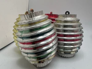 4 Vintage Weihnachten Bradford bunte Laterne Fass Ornament 50er - Bild 1 von 6