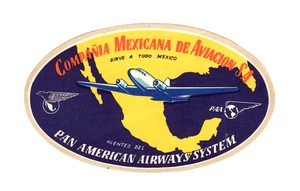 MEXIKO PAN AM CMA AIRLINE GEPÄCKETIKETT m, nh, orig'l CMA ME - 305 - Bild 1 von 1
