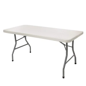 5-Foot Heavy Duty Folding Table, 30" x 60", Light Grey, Indoor/Outdoor - Picture 1 of 7