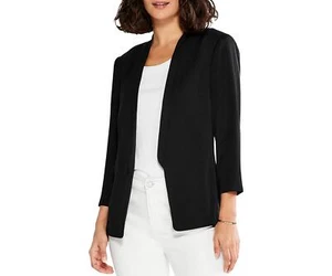 Nic+Zoe Womens Smart Look Open Front Blazer Black Size 12 - Picture 1 of 2