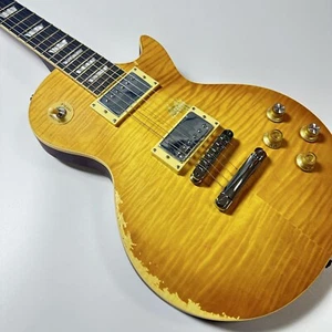 IN STOCK Electric guitar LP Yellow old gold button 6 strings 2H pickup truck - Bild 1 von 11