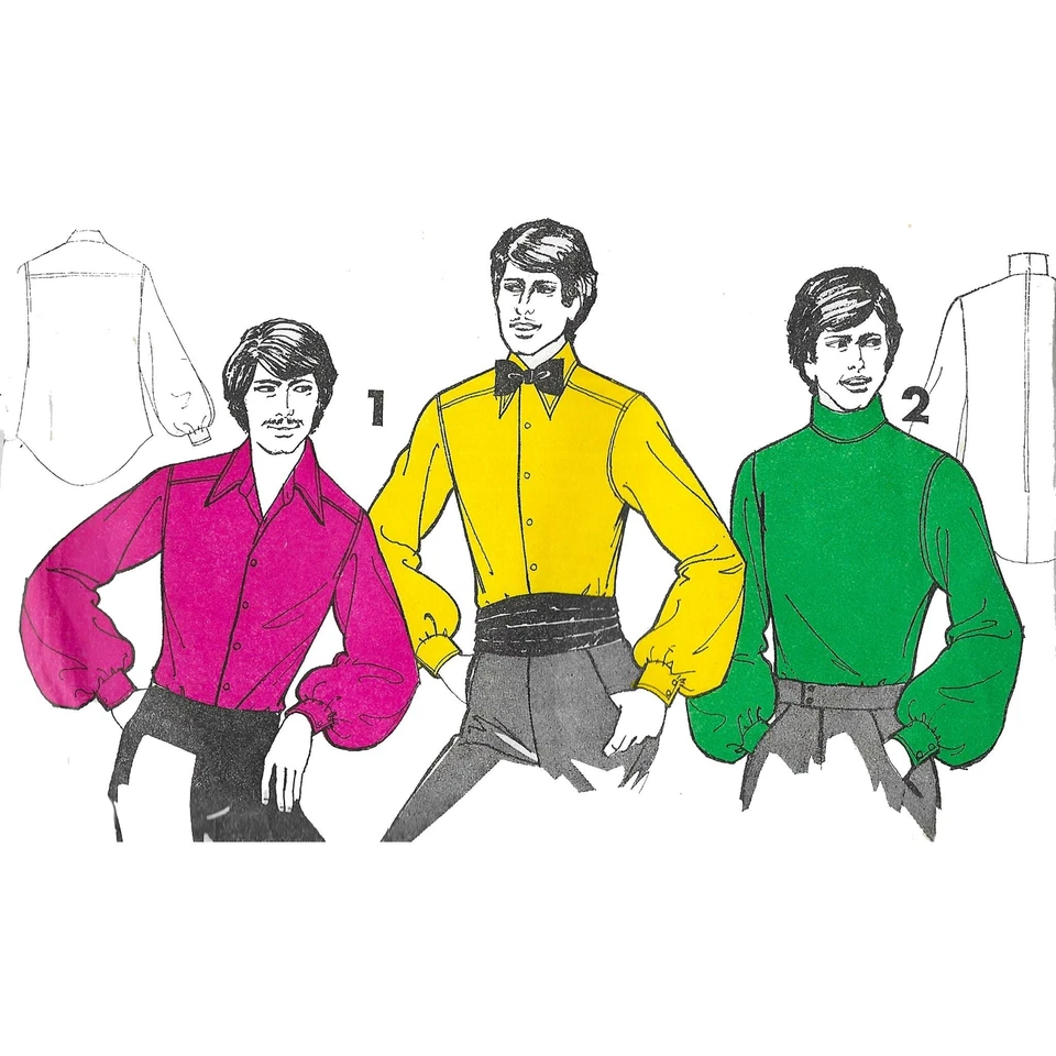 Vintage 1960s Pattern – Men's Cat Shirt - Dance Chest=36” (91.4cm) - Image 1 of 2