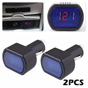 2PZ Misuratore di Tensione 12V-24V Digitale LED Auto Volt Misuratore Monitor - Foto 1 di 16