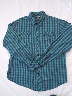 Method Button-down Dress Shirt, Mens size XL, blue/black plaid - Image 1 of 4