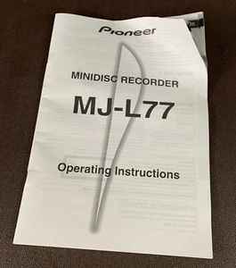 Pioneer Hi-Fi Stereo System MJ-L77 Mini Disc  Recorder Operating Instructions - Picture 1 of 5