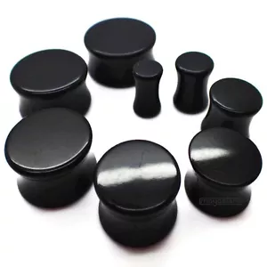 3MM-20MM SCHWARZ PLUG PLUGS RETAINER ACRYL BLACK TUNNEL OHR EYELET SADDLE EAR - Bild 1 von 1