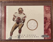 2001 Fleer Showcase Steve Young Showcase Stitches 49ers Jersey