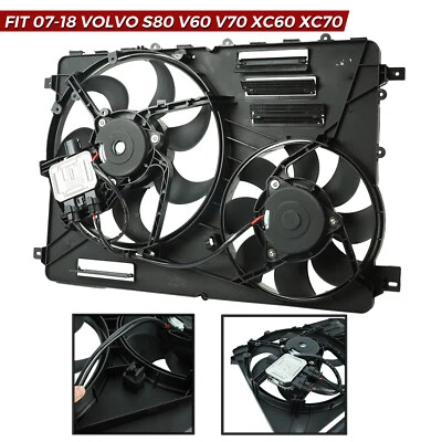For 2008-2016 Volvo S80 XC60 XC70 Dual Engine AC Radiator Cooling Fan Assembly - Image 1 of 4