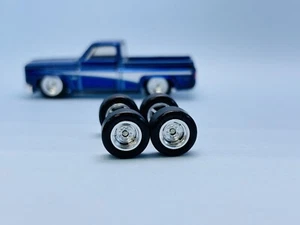 Ruedas Silverado medianas R249 Hotwheels 1/64 Real Riders # cromadas ranuradas de 12 mm - Imagen 1 de 6