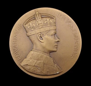 1937 EDWARD VIII CORONATION 51mm MEDAL - BY TURNER & SIMPSON - Picture 1 of 4