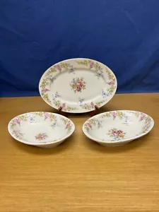 KPM Royal Ivory Riviera (1) 13” Oval Platter & (2) 10 7/8” Oval Serving Bowls - Picture 1 of 7