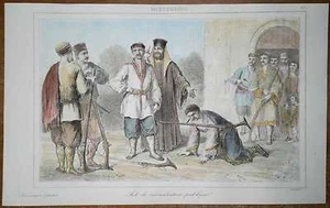 1856 print RECONCILIATION OF BLOOD FEUD (VENDETTA), MONTENEGRO, #25 - Picture 1 of 1