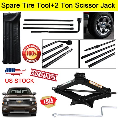 Herramientas de neumáticos de repuesto + gato de tijera para GMC Silverado Sierra Chevy​ Yukon XL1500 2500 Foto 1 de 4