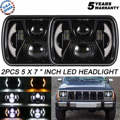 Par de faros LED DRL Hi-Lo 240W 7X6" 5X7" para Chevrolet Express GMC Savana Foto 1 de 4
