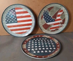 Platos redondos de desierto de ensalada de melamina Citrus Grove 7"" America Stars Eagle EE. UU. 8 piezas - Imagen 1 de 4