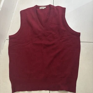 The Scotch House BURGUNDY Tank Top Jumeper 100% Cashmere size S - Picture 1 of 3