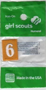 ~#6/9 Seis Nueve~Parche de Insignia Número de Tropa Margarita Amarilla Margarita Girl Scouts ~NUEVO - Imagen 1 de 1