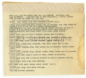 Crime Notice - List of Stolen Jewels - Bild 1 von 1