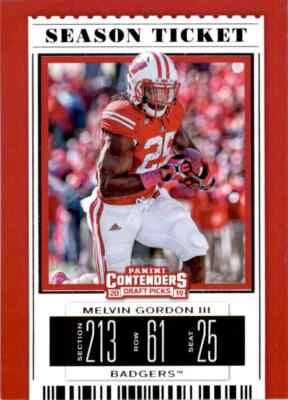 2019 Panini Contenders Draft Picks Melvin Gordon III Wisconsin Badgers #70 - Image 1 of 2