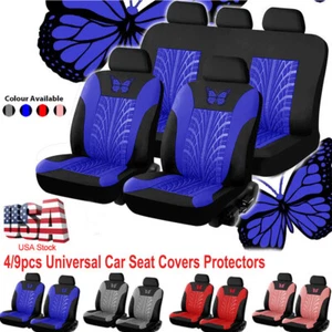 4/9Pcs Auto Seat Covers Car Truck SUV Front Full Set Universal Protectors 4Color - Picture 1 of 20