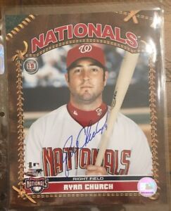 RYAN CHURCH AUTOGRAPHED SIGNED AUTO BASEBALL PHOTO 8x10 NATIONALS