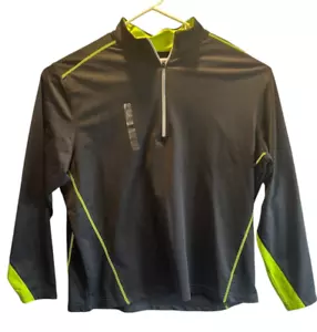 Walter Hagen Men's Midweight 1/4 Zip Golf Pullover Size 2XL NEW NWT Black Lime - Picture 1 of 8