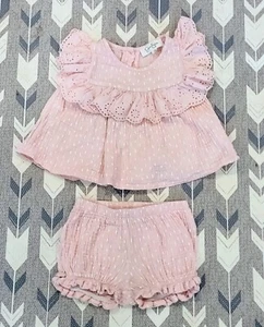 Jessica Simpson Baby Bloomer SetSize 24 Months Light Pink with White Speckles - Picture 1 of 4