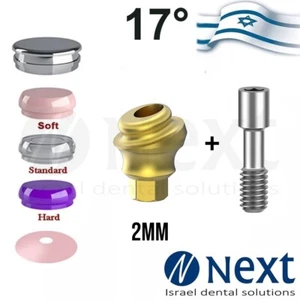 Angulated 17 deg Flat abutment 2 mm attachment internal hex Set - Picture 1 of 4