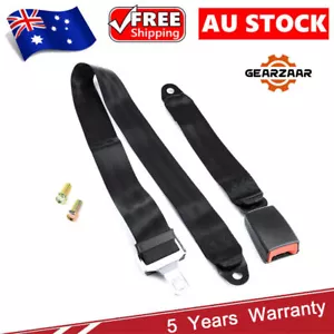 Universal Lap Seat Belt 2 Point Adjustable Harness Kit For Truck Car 1 Set - Picture 1 of 12
