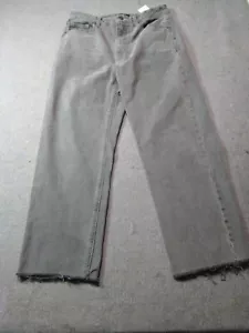 Musinsa standard jeans Womans Size 28x24 Crop Raw Ends Color Gray High End Brand - Picture 1 of 7