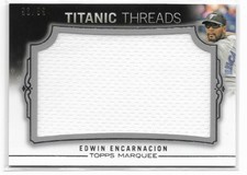 2011 Topps Marquee TITANIC THREADS Edwin Encarnacion Blue Jays JUMBO RELIC 96/99