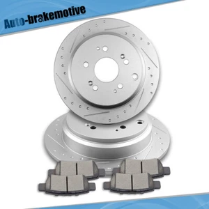 311.1 mm REAR SLOTTED BRAKE ROTORS CERAMIC PADS FITS 2005 06-2010 Honda Odyssey - Picture 1 of 14