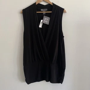 Chelsea & Theodore Women’s Sleeveless XL Top Deep V Neck Elegant Minimalist New - Picture 1 of 9