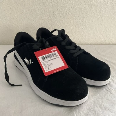 Puma Safety Iconic Suede Classic 21 Black White Women Size 9 - Image 1 of 4