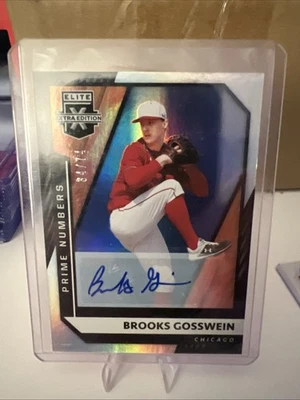 2021 Panini Elite Extra Edition - Brooks Gosswein #124 Prime Numbers  /74 AU/RC - Image 1 of 2